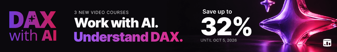 DAX with AI new courses launch - 20% OFF on single courses - 32% OFF on bundle!